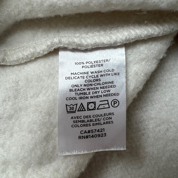 Loft Fleece Ivory Cozy Knit Sweatshirt. Size XS - Picture 12 of 12